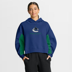 Vancouver Canucks Fanatics Women's Back Check Boxy Hoodie - Blue - NHL
