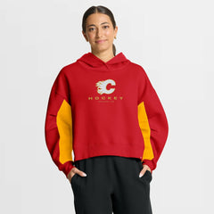 Calgary Flames Fanatics Women's Back Check Boxy Hoodie - Red - NHL