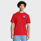 New York Rangers Fanatics Crash The Net Legacy T-Shirt - Red - NHL