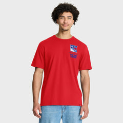 New York Rangers Fanatics Crash The Net Legacy T-Shirt - Red - NHL