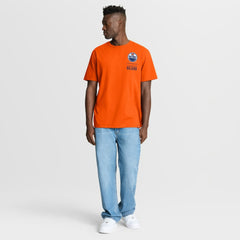 Edmonton Oilers Fanatics Crash The Net Legacy T-Shirt - Orange - NHL