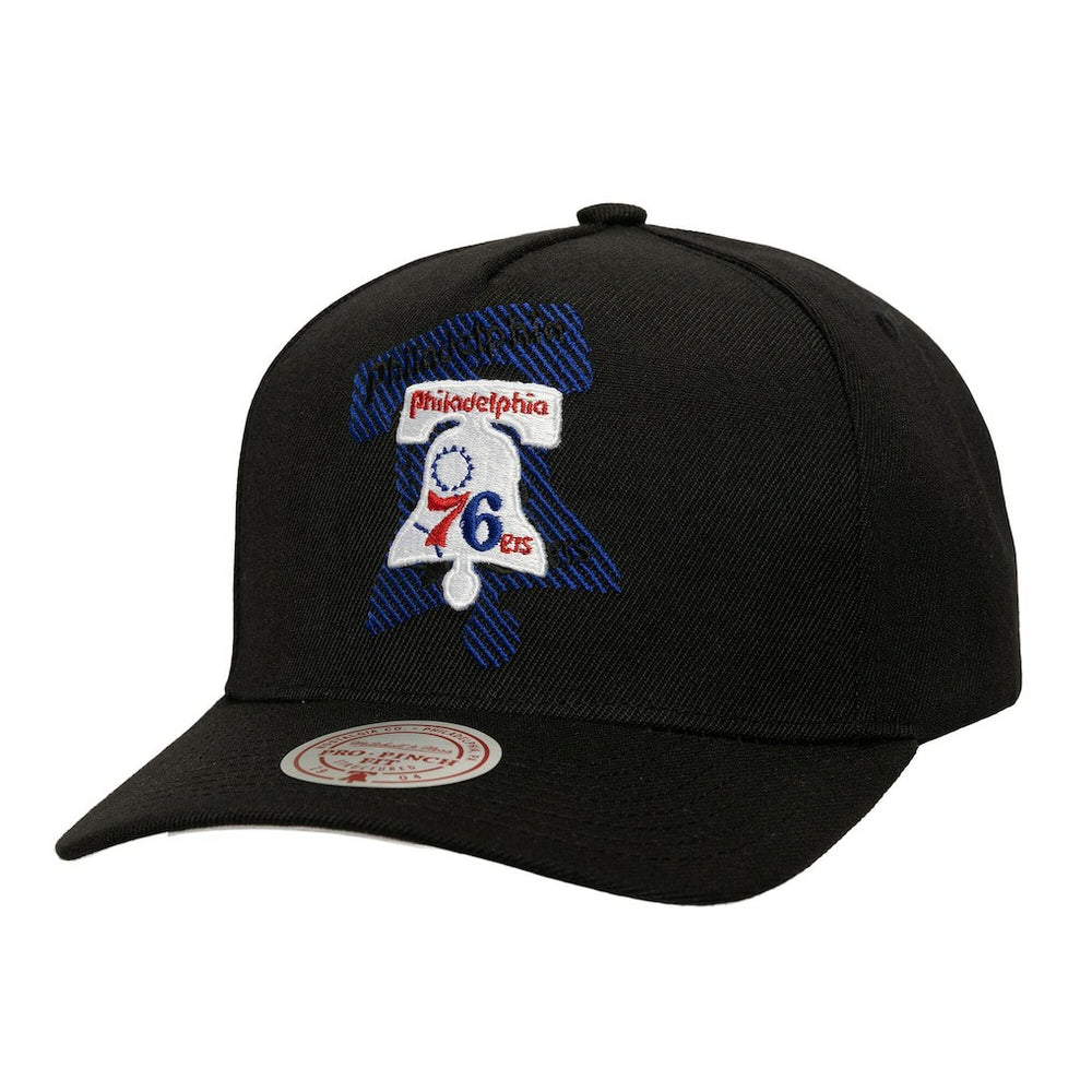 Philadelphia 76ers Tilted Pro Pinch Adjustable Hat Black - NBA