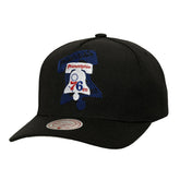 Philadelphia 76ers Tilted Pro Pinch Adjustable Hat Black - NBA