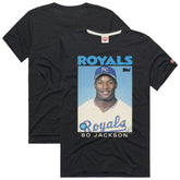 Bo Jackson Kansas City Royals Homage 1986 Topps Baseball Card Player T-Shirt - MLB