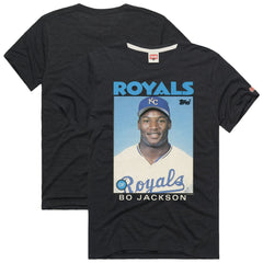 Bo Jackson Kansas City Royals Homage 1986 Topps Baseball Card Player T-Shirt - MLB