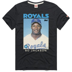 Bo Jackson Kansas City Royals Homage 1986 Topps Baseball Card Player T-Shirt - MLB
