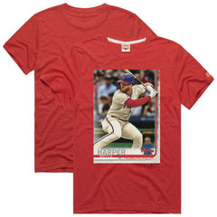 Bryce Harper Philadelphia Phillies Homage 2019 Topps Baseball Card Player T-Shirt - MLB