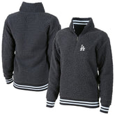 Los Angeles Dodgers G-III 4Her by Carl Banks Women's Play Action Sherpa Fleece Quarter-Zip Jacket - MLB