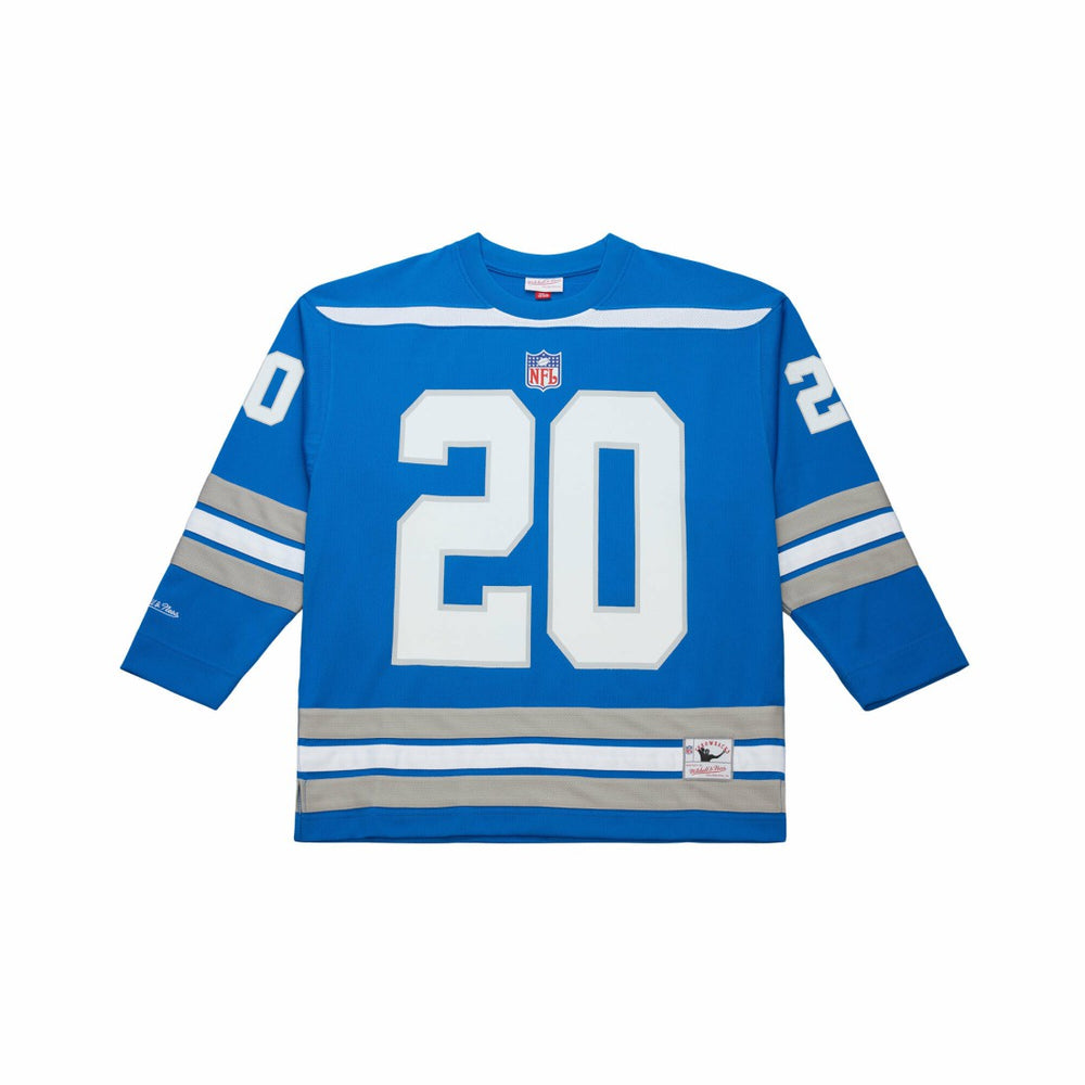 Barry Sanders Detroit Lions Maxxed Out Fashion Hockey Jersey Blue | Mitchell & Ness