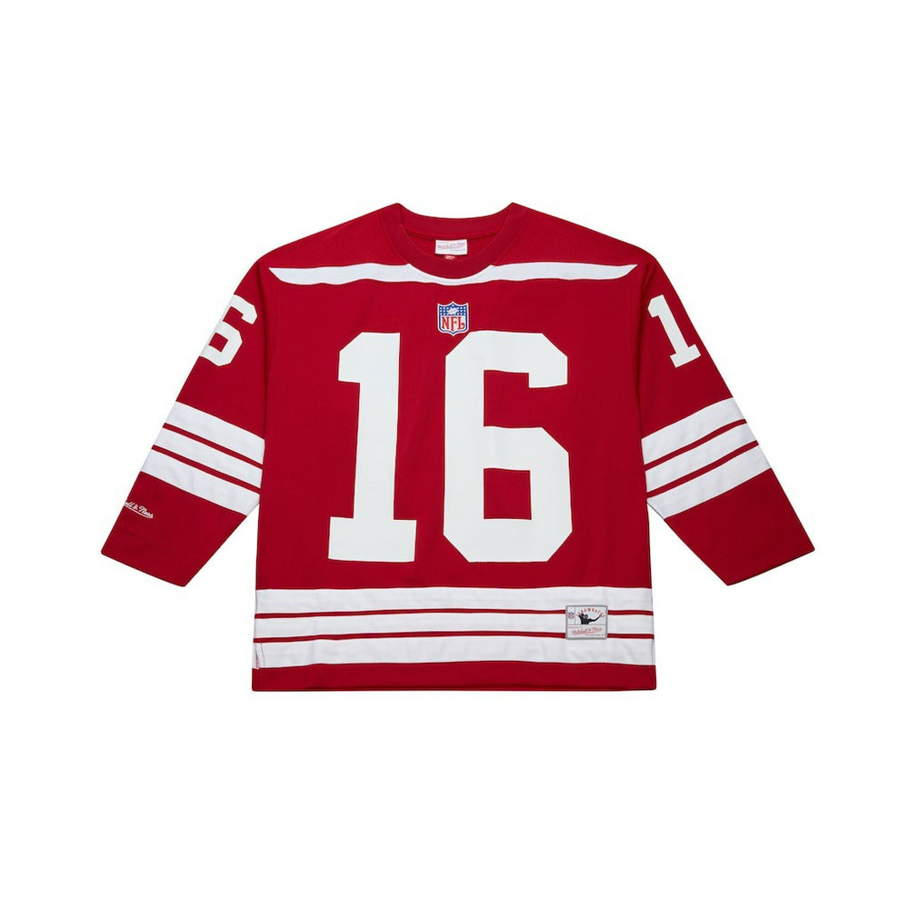 Joe Montana San Francisco 49ers Maxxed Out Fashion Hockey Jersey Scarlet | Mitchell & Ness