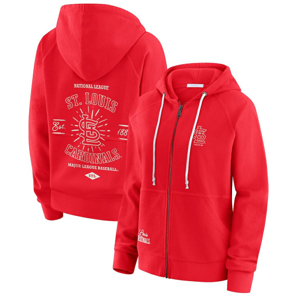 St. Louis Cardinals WEAR by Erin Andrews Women's Vintage Full-Zip Raglan Hoodie - MLB