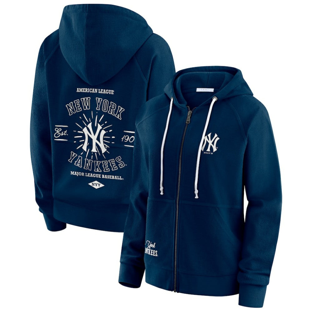 New York Yankees WEAR by Erin Andrews Women's Vintage Full-Zip Raglan Hoodie - MLB