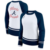Atlanta Braves WEAR by Erin Andrews Women's Colorblock Raglan Sweater - MLB