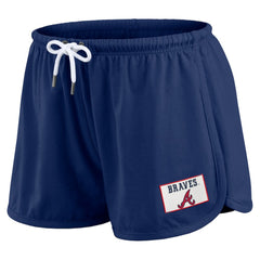 Atlanta Braves WEAR by Erin Andrews Women's Heavy Rugby Jersey Cropped Long Sleeve T-Shirt & Shorts Lounge Set - MLB