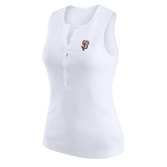 San Francisco Giants WEAR by Erin Andrews Women's Rib-Knit Henley Tank Top - MLB