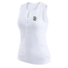 San Diego Padres WEAR by Erin Andrews Women's Rib-Knit Henley Tank Top - MLB