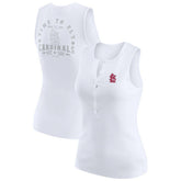 St. Louis Cardinals WEAR by Erin Andrews Women's Rib-Knit Henley Tank Top - MLB