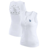 Tampa Bay Rays WEAR by Erin Andrews Women's Rib-Knit Henley Tank Top - MLB