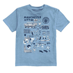 Manchester City Vive La Fete Youth Impressions Artwork T-Shirt Sky Blue - FIFA World CUP