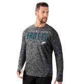 Philadelphia Eagles MSX by Michael Strahan Performance Camo Long Sleeve T-Shirt Black | NFL