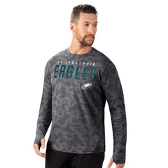 Philadelphia Eagles MSX by Michael Strahan Performance Camo Long Sleeve T-Shirt Black | NFL
