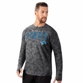 Detroit Lions MSX by Michael Strahan Performance Camo Long Sleeve T-Shirt Black | NFL