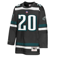 Brian Dawkins Philadelphia Eagles Youth Hockey Fashion Jersey Black | Mitchell & Ness