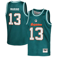 Dan Marino Miami Dolphins Youth Retired Player NFL Basketball Fashion Jersey Aqua | Mitchell & Ness