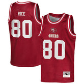 Jerry Rice San Francisco 49ers Youth Retired Player NFL Basketball Fashion Jersey Scarlet | Mitchell & Ness