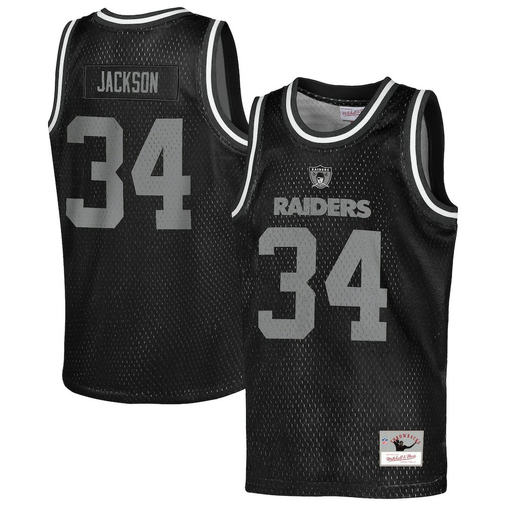 Bo Jackson Las Vegas Raiders Youth Retired Player NFL Basketball Fashion Jersey Black | Mitchell & Ness