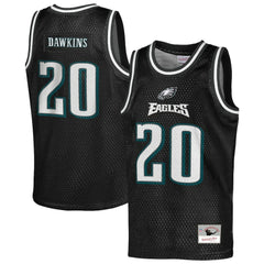 Brian Dawkins Philadelphia Eagles Youth Retired Player NFL Basketball Fashion Jersey Black | Mitchell & Ness
