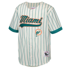 Dan Marino Miami Dolphins Youth Retired Player Name & Number Baseball Jersey Cream | Mitchell & Ness