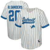 Barry Sanders Detroit Lions Youth Retired Player Name & Number Baseball Jersey Cream | Mitchell & Ness