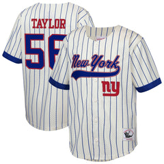 Lawrence Taylor New York Giants Youth Retired Player Name & Number Baseball Jersey Cream | Mitchell & Ness