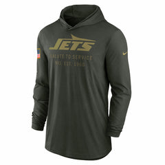 New York Jets 2025 Salute to Service Sideline Dri-FIT Lightweight Hooded Pullover Forest Green | Nike for Sale