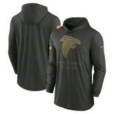 Atlanta Falcons 2025 Salute to Service Sideline Dri-FIT Lightweight Hooded Pullover Forest Green | Nike for Sale