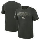 Cleveland Browns 2025 Salute to Service Sideline Slub Dri-FIT T-Shirt Dark Green | Nike for Sale