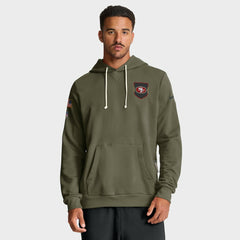 San Francisco 49ers 2025 Salute to Service Sideline Standard Issue Dri-FIT Hoodie Olive | Nike for Sale