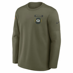 Green Bay Packers 2025 Salute to Service Sideline Coaches Therma-FIT Long Sleeve Shirt Olive | Nike for Sale