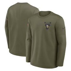 Minnesota Vikings 2025 Salute to Service Sideline Coaches Therma-FIT Long Sleeve Shirt Olive | Nike for Sale