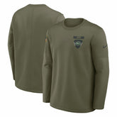 New York Jets 2025 Salute to Service Sideline Coaches Therma-FIT Long Sleeve Shirt Olive | Nike for Sale