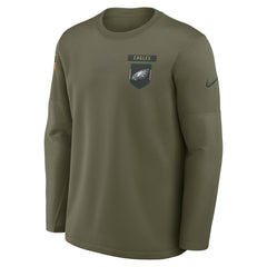 Philadelphia Eagles 2025 Salute to Service Sideline Coaches Therma-FIT Long Sleeve Shirt Olive | Nike for Sale