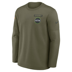 Seattle Seahawks 2025 Salute to Service Sideline Coaches Therma-FIT Long Sleeve Shirt Olive | Nike for Sale