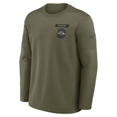 Baltimore Ravens 2025 Salute to Service Sideline Coaches Therma-FIT Long Sleeve Shirt Olive | Nike for Sale