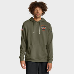 Cincinnati Bengals Big & Tall 2025 Salute to Service Sideline Dominant Force Dri-FIT Hoodie Olive | Nike for Sale