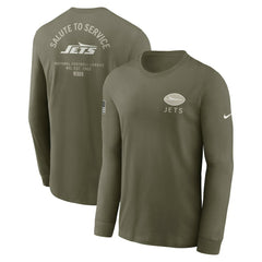 New York Jets 2025 Salute to Service Sideline Long Sleeve T-Shirt Olive | Nike for Sale