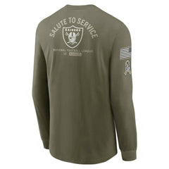 Las Vegas Raiders 2025 Salute to Service Sideline Long Sleeve T-Shirt Olive | Nike for Sale