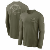 Detroit Lions 2025 Salute to Service Sideline Long Sleeve T-Shirt Olive | Nike for Sale