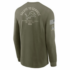 Detroit Lions 2025 Salute to Service Sideline Long Sleeve T-Shirt Olive | Nike for Sale