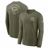 Green Bay Packers 2025 Salute to Service Sideline Long Sleeve T-Shirt Olive | Nike for Sale